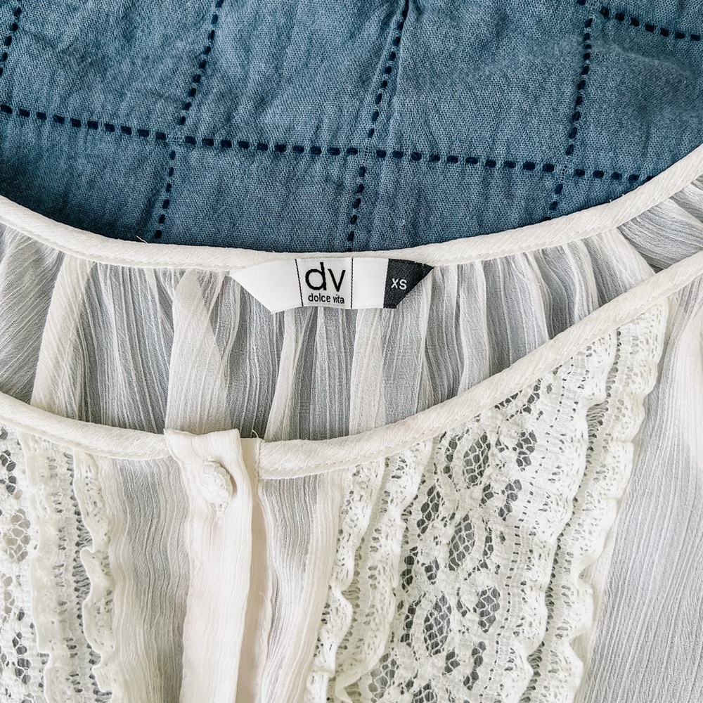 Dolce Vita DV Lace Dolman Blouse sz XS - Picture 7 of 11